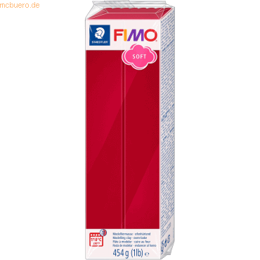 Staedtler Modelliermasse Fimo soft Kunststoff 454g kirschrot Großblock von Staedtler