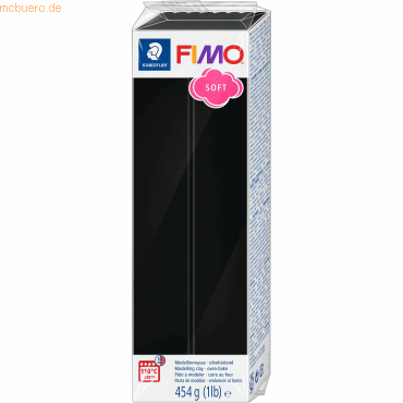 Staedtler Modelliermasse Fimo soft Kunststoff 454g schwarz Großblock von Staedtler