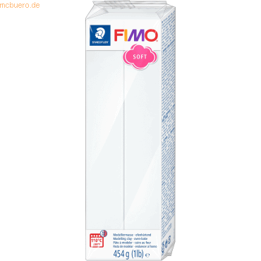 Staedtler Modelliermasse Fimo soft Kunststoff 454g weiß Großblock von Staedtler