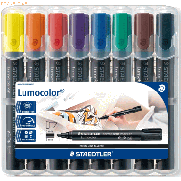 Staedtler Permanentmarker Lumocolor Aufstellbox VE=8 Stück von Staedtler