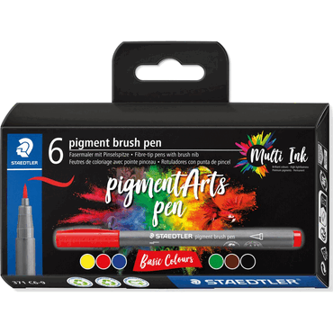 Staedtler Pigment brush pen Basic Colours 6 Stück Staedtler Pigment brush pen Basic Colours 6 Stück von Staedtler