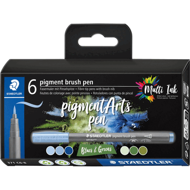 Staedtler Pigment brush pen Blues & Greens 6 Stück Staedtler Pigment brush pen Blues & Greens 6 Stück von Staedtler