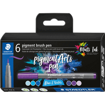 Staedtler Pigment brush pen Blues & Violets 6 Stück Staedtler Pigment brush pen Blues & Violets 6 Stück von Staedtler