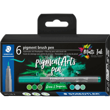 Staedtler Pigment brush pen Greens & Turquoises 6 Stück Staedtler Pigment brush pen Greens & Turquoises 6 Stück von Staedtler