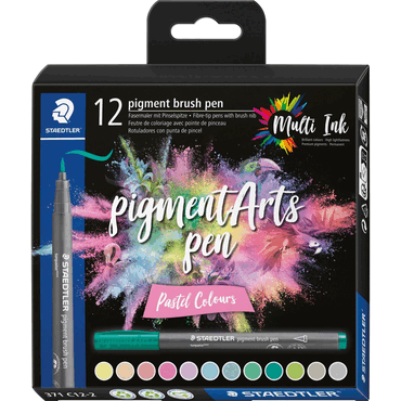 Staedtler Pigment brush pen Pastel Colour12ST Staedtler Pigment brush pen Pastel Colour12ST von Staedtler