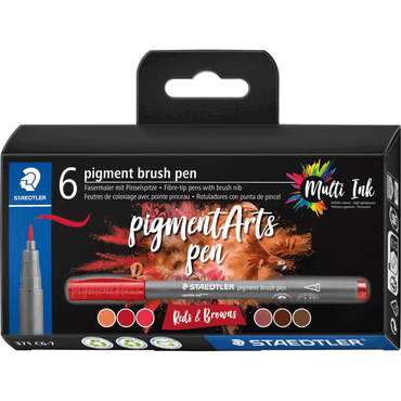 Staedtler Pigment brush pen Reds & Browns 6 Stück von Staedtler