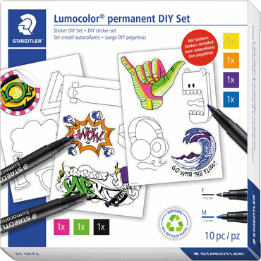 Staedtler Schreibgeräteset Lumocolor permanent DIY Sticker Set von Staedtler