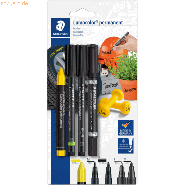 Staedtler Schreibgeräteset Lumocolor permanent VE= 4 Stifte sortiert von Staedtler