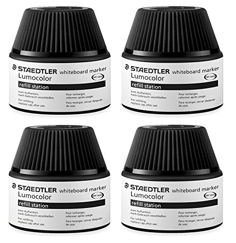 Staedtler Tinte fuer Marker Lumocolor refill station, 30 ml, (4x Nachfüllstation, schwarz) von Staedtler