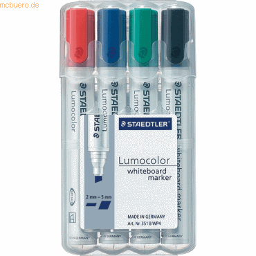 Staedtler Whiteboardmarker Lumocolor Keilspitze 4-er Box von Staedtler