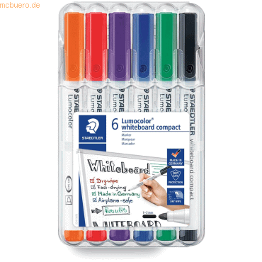 Staedtler Whiteboardmarker Lumocolor compact ca. 1 - 2mm VE=6 Stück Staedtler Whiteboardmarker Lumocolor compact ca. 1 - 2mm VE=6 Stück von Staedtler