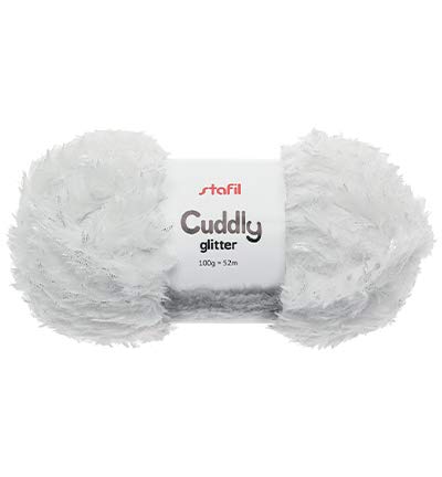 Wolle - Cuddly Glitter Yarn, White von Stafil