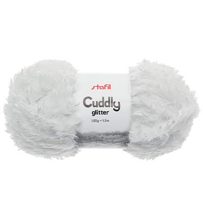 Wolle - Cuddly Glitter Yarn, White Wolle - Cuddly Glitter Yarn, White von Stafil