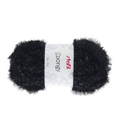 Wolle - Sponge Yarn Spongy, Black von Stafil