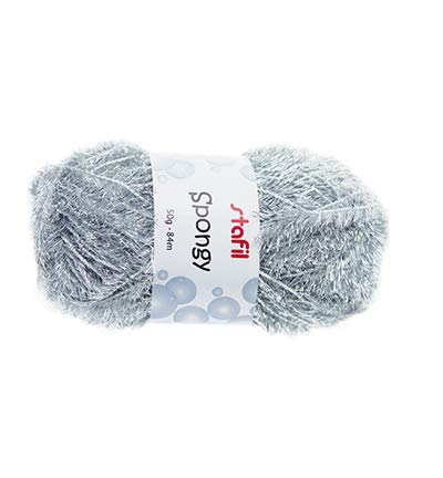 Wolle - Sponge Yarn Spongy, Silver von Stafil
