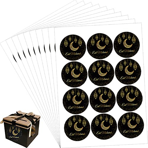 120pcs Ramadan Sticker Eid Mubarak Geschenketikett Runde Ramadan Aufkleber Geschenkpaket Aufkleber Islamic Muslim Label von Stakee