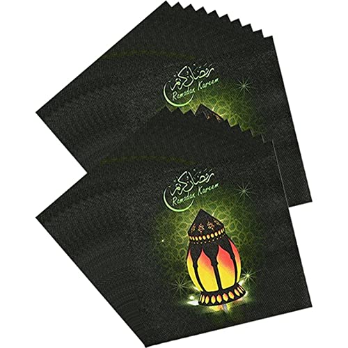 20pcs Eid Mubarak Serviette Ramadan Dekorative Papier Servietten Ramadan Theme Servietten Eid -fitr Party Vorräte von Stakee