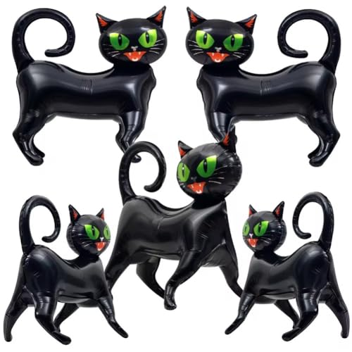 Halloween Geist Luftballons 5 Teile/Satz Stehende Schwarze Katze Ballon 3D Gehende Katze Luftballons Halloween Party Dekorationen Lieferungen von Stakee