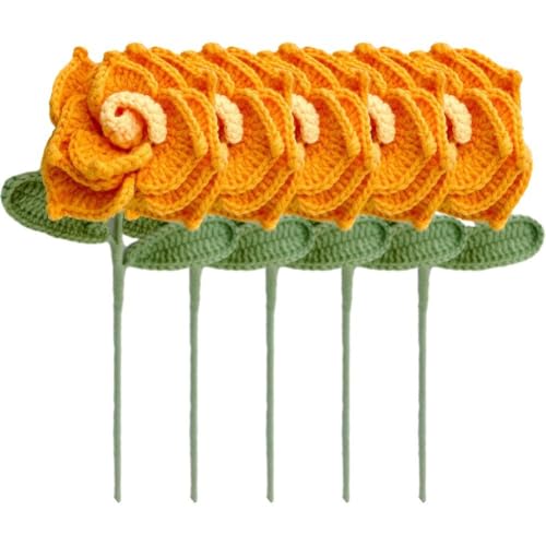 Handgestrickte Blumen, 5 Stück/Set, Eleganter Künstlicher Blumenstrauß, Häkelblumen, Blumenstrauß, Simulationsblume Für Hochzeitsfeier Handgestrickte Blumen, 5 Stück/Set, Eleganter Künstlicher Blumenstrauß, Häkelblumen, Blumenstrauß, Simulationsblume Für Hochzeitsfeier von Stakee