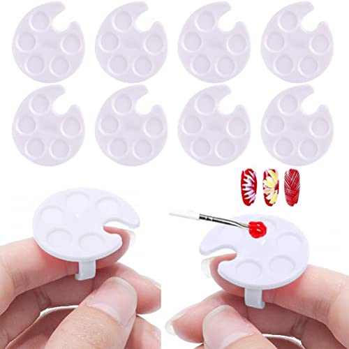 Stakee 10pcs Nagelkunstpalette Finger Ringe Mini Zeichnung Kunststoff Kosmetischer Künstler Mischpalette von Stakee
