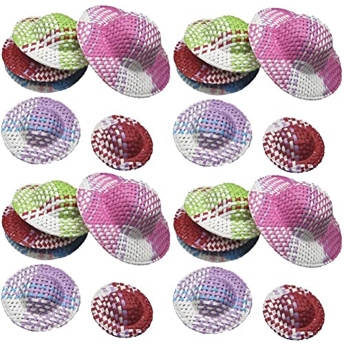 Stakee 24 Pcs Mini -strohhüte Bunte Puppenhut Miniatur -strickhüte Winzige Hüte Für Puppenhaus DIY Bastelzubehör Stakee 24 Pcs Mini -strohhüte Bunte Puppenhut Miniatur -strickhüte Winzige Hüte Für Puppenhaus DIY Bastelzubehör von Stakee