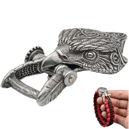 Stakee Retro Adlerkopf Messingschnalle, Outdoor Paracord Armbänder DIY Regenschirm Seil Zubehör Messing Tier Charms Teile Paracord Basteln von Stakee