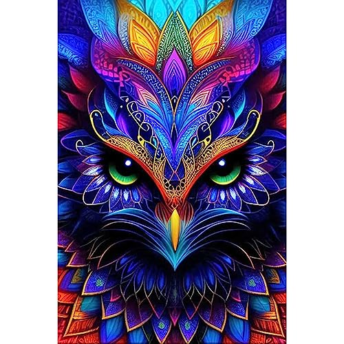 Stalente Diamond Painting Erwachsene Set Eule, Round Full Drill Diamond Art Kits, 5D DIY Paint with Diamonds Crafts for Home Wall Decoration Gifts 30x40cm/12×16Inch von Stalente