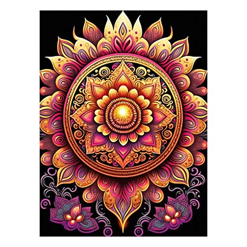 Stalente Diamond Painting Erwachsene Set Mandala, 5D DIY Diamond Art Kits for Beginners Round Full Drill Diamond Painting for Home Wall Decoration Gift 30x40cm/12×16inch von Stalente