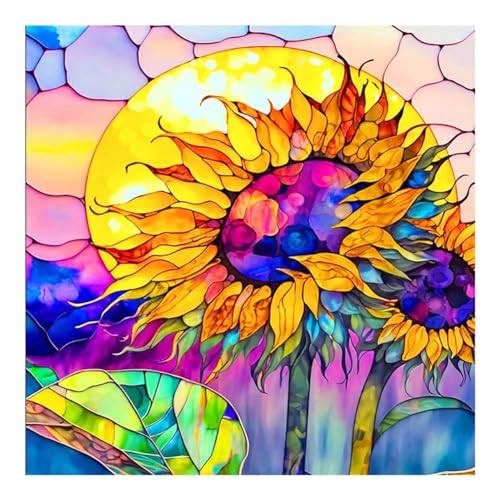 Stalente Diamond Painting Erwachsene Set Sonnenblume, 5D Diamond painting Blume, Rund Full Drill Diamond Painting for Home Wall Decoration Gift 30x30cm/12x12in von Stalente