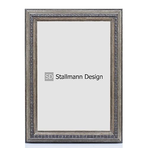 Stallmann Design Barockrahmen “FAME” | 18x24 cm | Silber | Echtholz-Bilderrahmen antik | 80 andere Größen verfügbar | Fotorahmen aus Holz im Vintagestyle von Stallmann Design