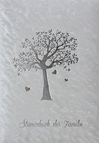 Stammbuch der Familie Stammbuch – Weiß, Foliendesign, Silberprägung, Familienalbum Format A5 von Stammbuchverlag