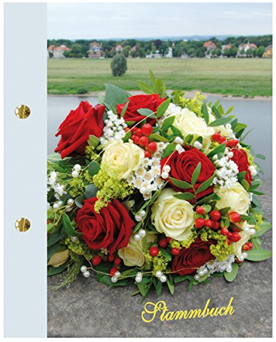 Stammbuch Elbe, hellblau, hochwertiger Bilderdruck, matt, Strauß am Fluß, Format A4 (604705) von Stammbuch der Familie