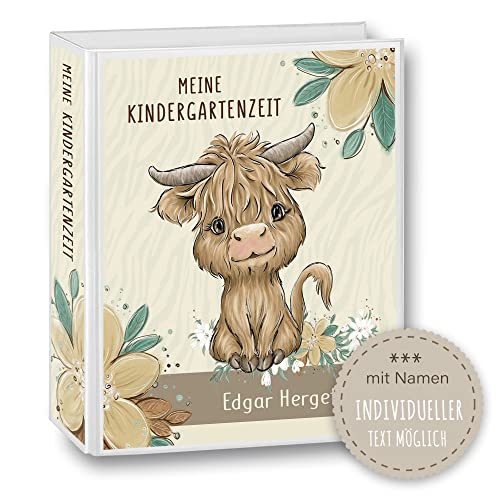 Kindergarten Ordner personalisiert mit Namen und Wunschtext Buffali Büffel A4 - Meine Kindergartenzeit Kindergartenordner Portfolioordner Sammelordner Junge Mädchen Kindergarten Ordner personalisiert mit Namen und Wunschtext Buffali Büffel A4 - Meine Kindergartenzeit Kindergartenordner Portfolioordner Sammelordner Junge Mädchen von Stammbuchshop