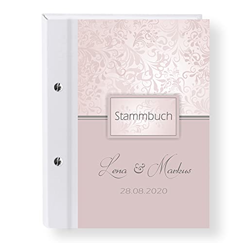 Stammbuch der Familie personalisiert 'Charmant' Rose A4 Familienbuch Familienstammbuch Stammbaum Stammbücher Holzbuch Hochzeit von Stammbuchshop