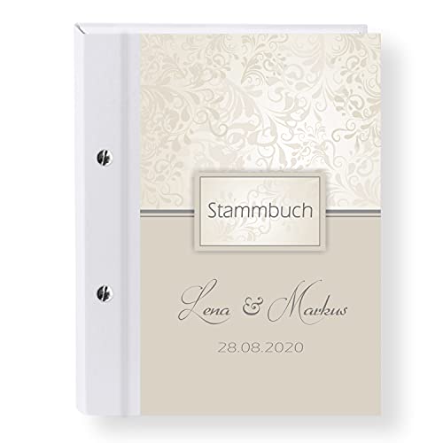 Stammbuch der Familie personalisiert 'Charmant' Taupe A4 Familienbuch Familienstammbuch Stammbaum Stammbücher Holzbuch Hochzeit von Stammbuchshop