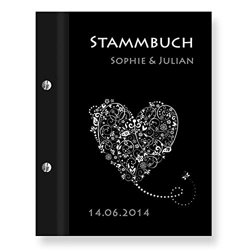 Stammbuch der Familie personalisiert 'Mamba' Einband schwarz A4 Familienbuch Familienstammbuch Stammbaum Stammbücher Holzbuch Hochzeit von Stammbuchshop