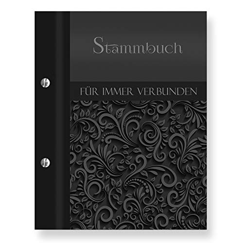 Stammbuchshop schwarz stb_ornament a5 Familienstammbuch, 23 x 18 x 1,7 cm von Stammbuchshop