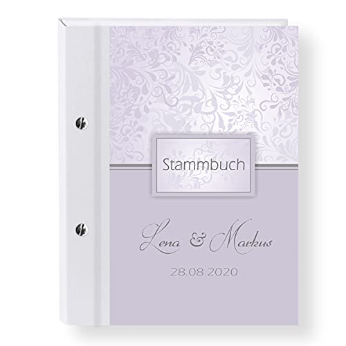 Stammbuch der Familie personalisiert 'Charmant' Flieder A5 Familienbuch Familienstammbuch Stammbaum Stammbücher Holzbuch Hochzeit von Stammbuchshop