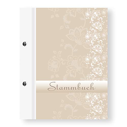 Stammbuchshop beige stb_lace a4 Familienstammbuch, 31 x 24 x 1,7 cm von Stammbuchshop
