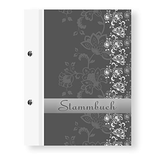 Stammbuchshop grau stb_lace a5 Familienstammbuch, 23 x 18 x 1,7 cm von Stammbuchshop