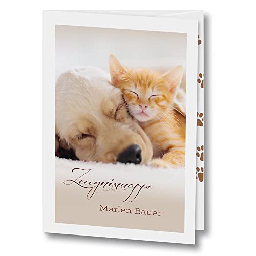 Zeugnismappe mit Name Unterschriftenmappe Animal Love personalisiert A4 Schule Tiermappe Hund Katze von Stammbuchshop