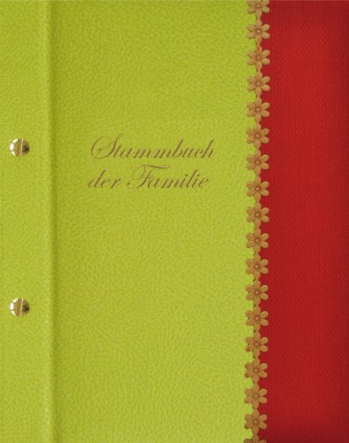 Stammbuch Anzio, hellgrün/rot, Zierstreifen, modernes Design, Format A5+ (605191W) von Stammbuchverlag