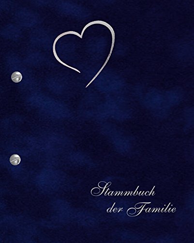 Stammbuch Heart, Velours, blau, Silberprägung Herz und Schriftzug, Format A5+, Buchschrauben Stammbuch Heart, Velours, blau, Silberprägung Herz und Schriftzug, Format A5+, Buchschrauben von Stammbuchverlag