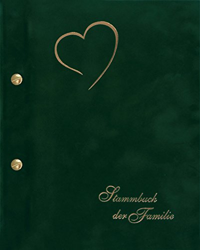 Stammbuch Heart, Velours, grün, Goldprägung Herz und Schriftzug, Format A5+, Buchschrauben Stammbuch Heart, Velours, grün, Goldprägung Herz und Schriftzug, Format A5+, Buchschrauben von Stammbuchverlag