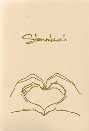 Stammbuch Hand MIT Herz - Stammbuch für die Hochzeit aus hochwertigen Velours und in buchbinderischer Handarbeit gefertigt - Familienstammbuch/Stammbuch der Familie mit ausfüllbarem Stammbaum von Stammbuchverlag