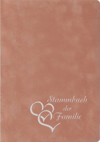 Stammbuch Herzen, Altrosa, Velours, Herzprägung Silber, Stammbuchformat (14 x 21 cm) von Stammbuchverlag
