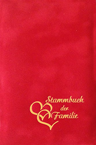 Stammbuch Herzen, Tomatenrot, Velours, Herzprägung Gold, Stammbuchformat von Stammbuchverlag