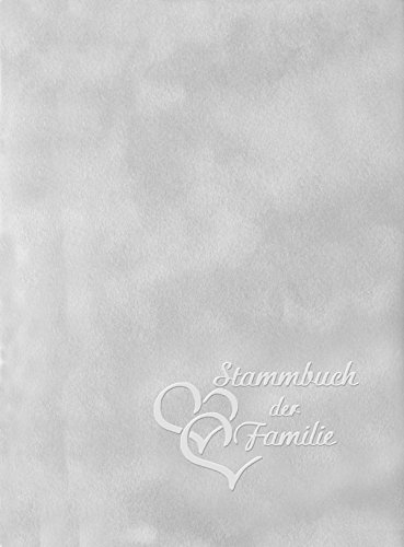 Stammbuch Herzen, grau, Velours, Herzprägung Silber, Format A5+ Exklusiv mit Ringmechanik und Spezialhüllen, DAS Format für alle Urkunden - Perfekt! von Stammbuchverlag
