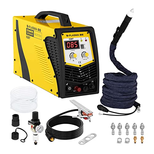 Stamos Selection S-Plasma 85CNC Plasmaschneider 85 A 400 V Pilotzündung Schneidstärke 27 mm IGBT Plasmacutter Schlauchpaket 5 m von Stamos Welding Group