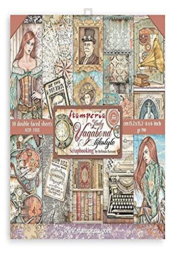HD Natural Rubber Stamp cm 14x18 - Lady Vagabond Lifestyle inspiring quotes von Stamperia